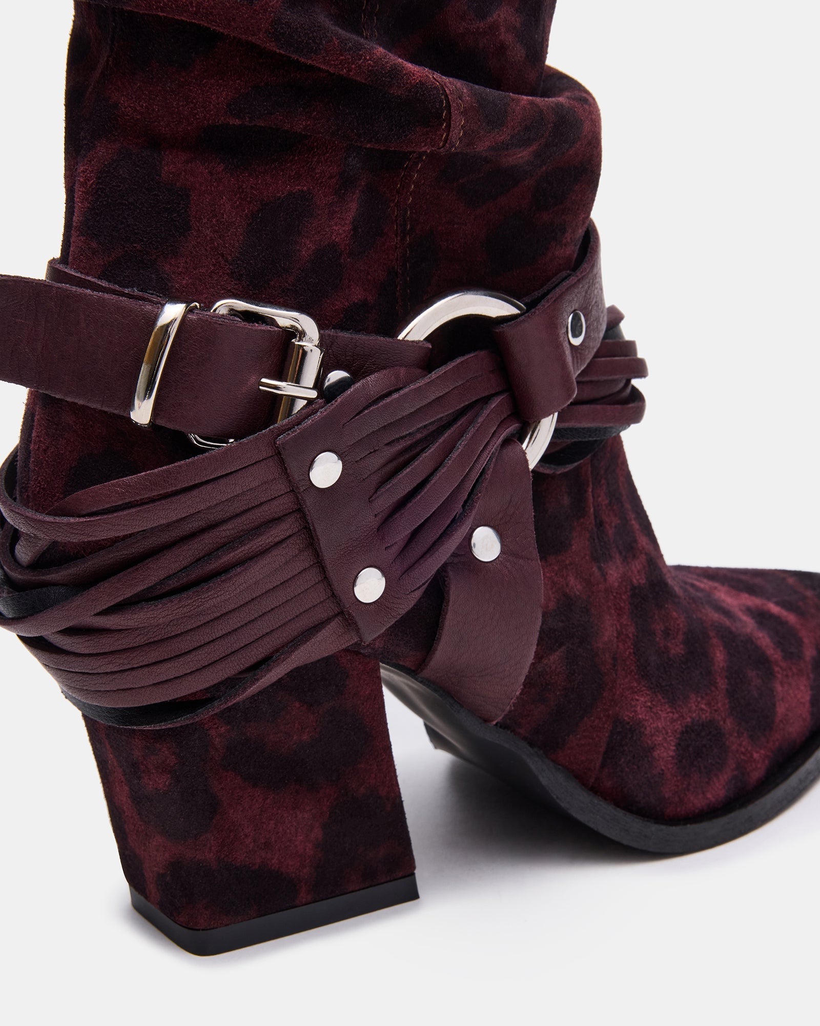 LAUPER Red Leopard Pointed-Toe Heeled Buckle Women's Ankle Boot – Steve ...