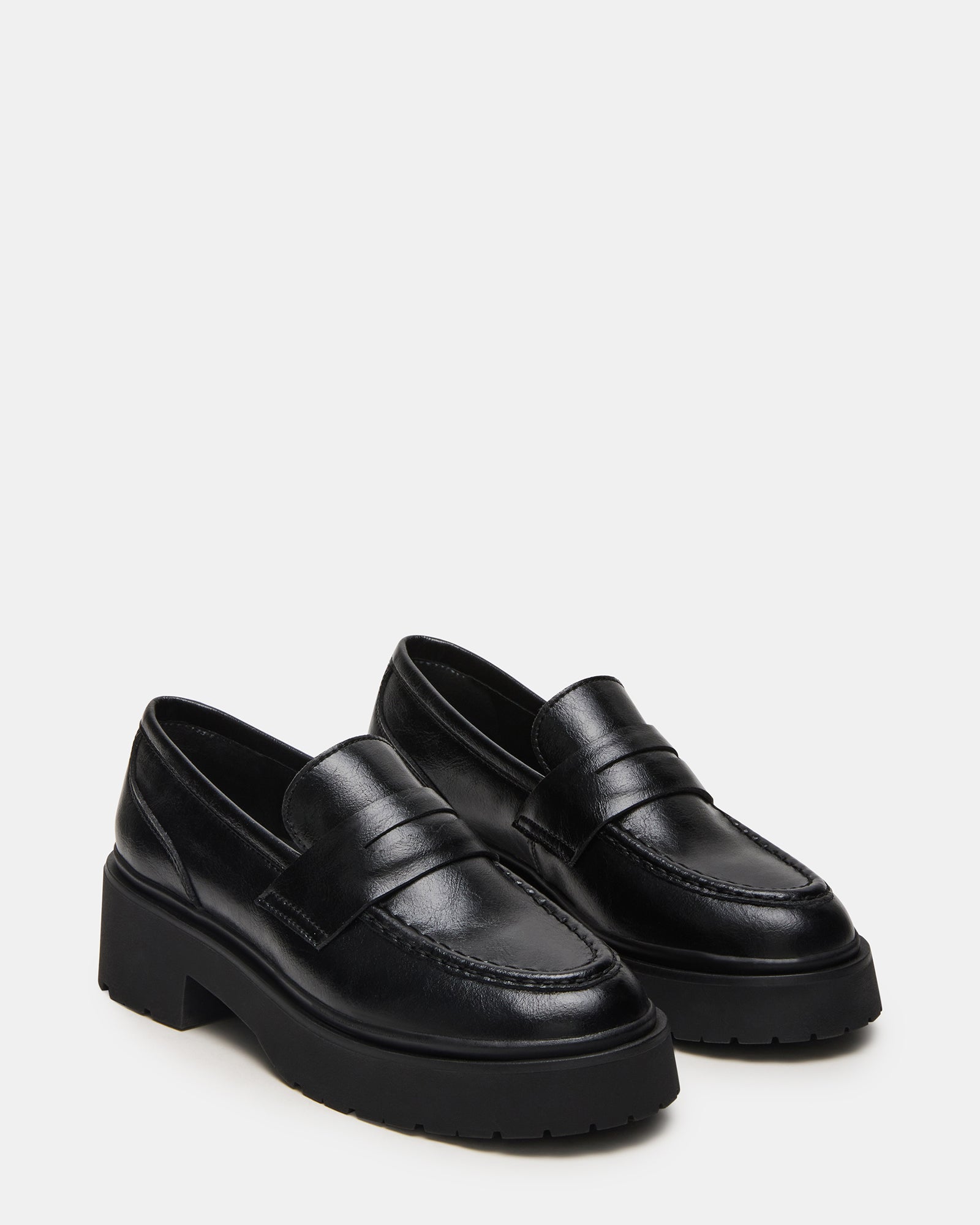 Steve Madden Women's Layken Platform Loafers - Black - Size 7.5 - Leather Steve Madden Women's Layken Platform Loafers - Black - Size 7.5 - Leather