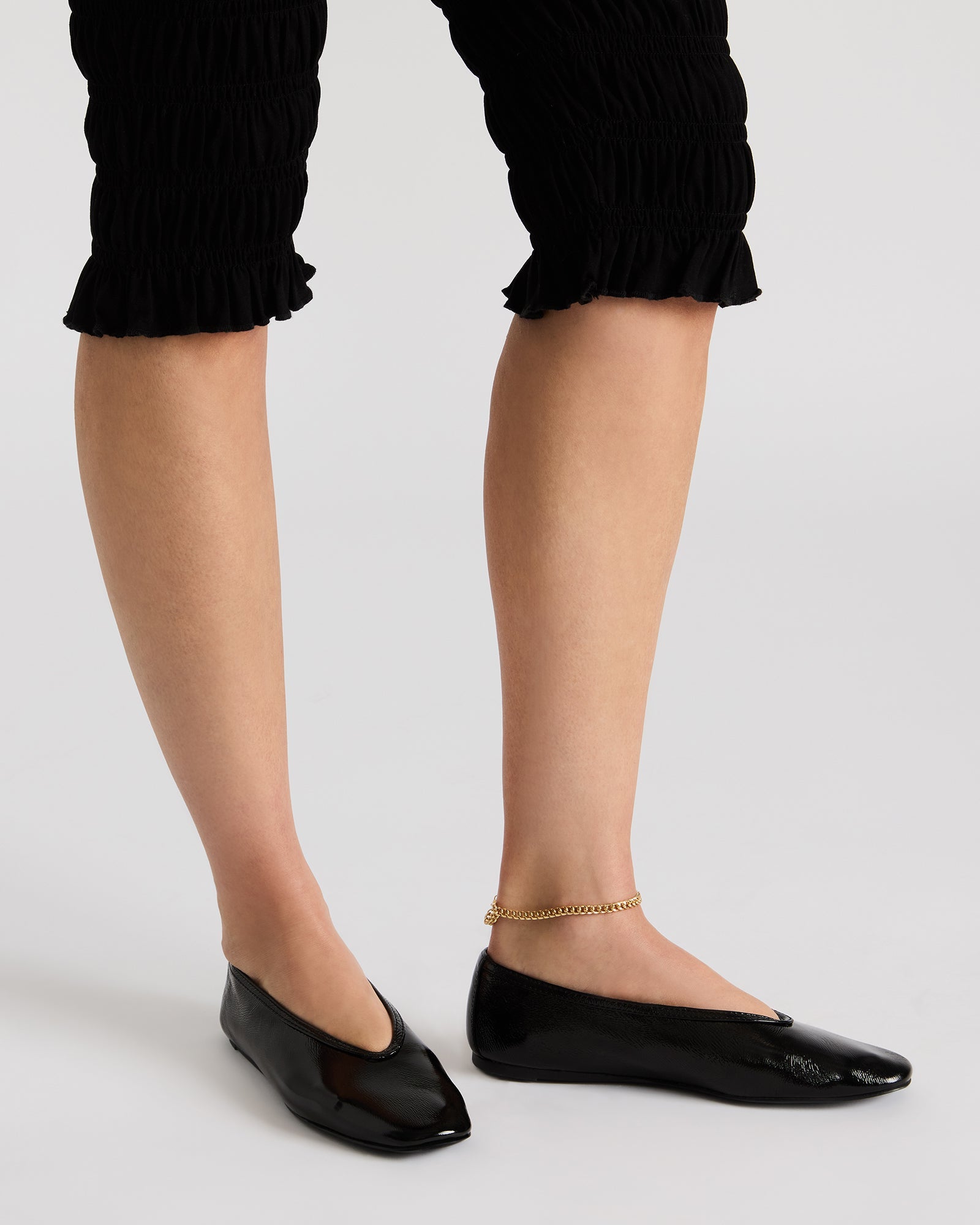 LENI Black/Black Square-Toe Ballet Women's Flat – Steve Madden