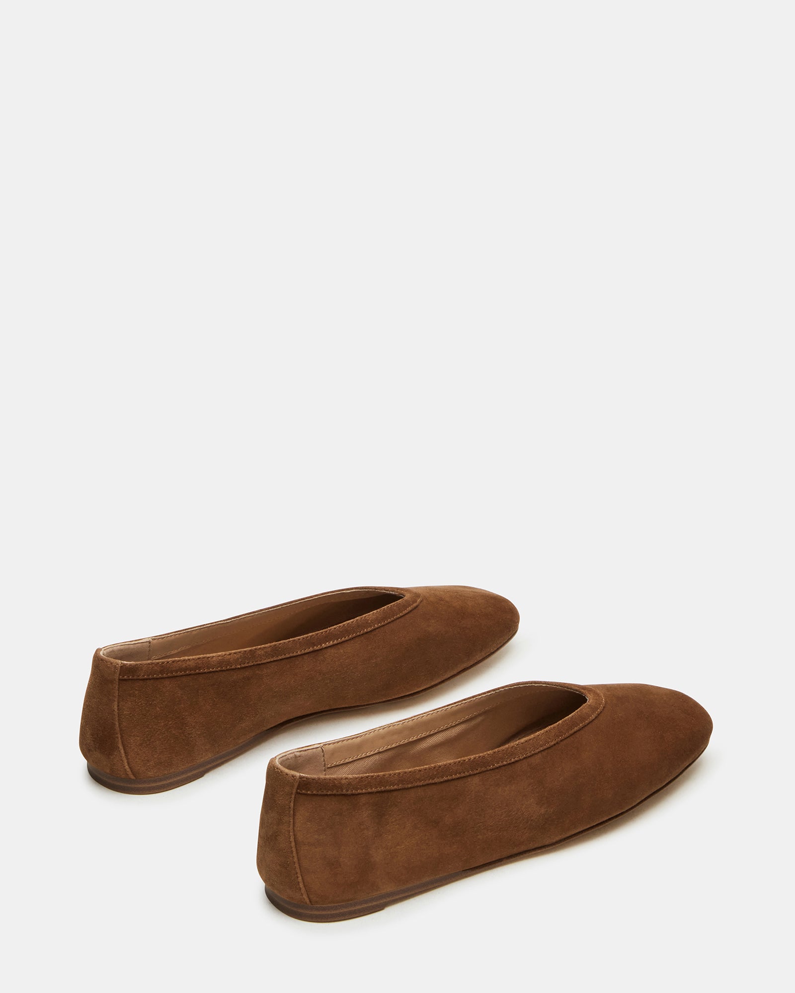 LENI Chestnut Suede Square Toe Ballet Women s Flat Steve Madden Leni chestnut suede square toe ballet women s flat steve madden