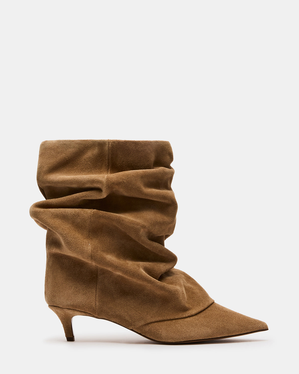 LENNOX Taupe Suede Pointed-Toe Fold-Over Women's Ankle Boot | Steve Madden