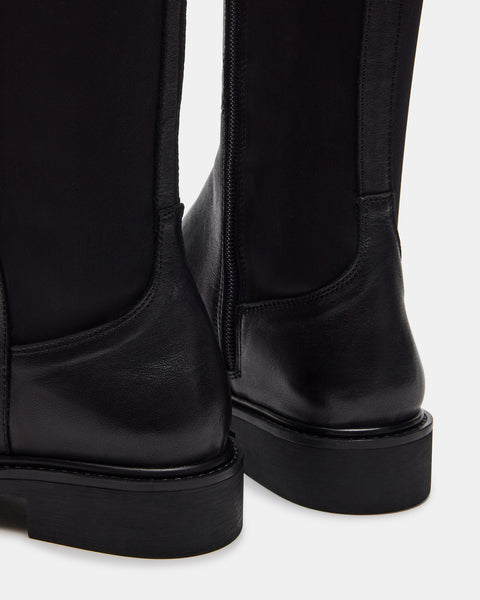 LEXINGTON Black Leather Lug Sole Knee High Boot | Women's Boots – Steve ...