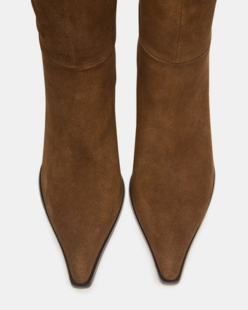 LINGO Chestnut Suede Pointed-Toe Knee-High Women's Boot – Steve Madden