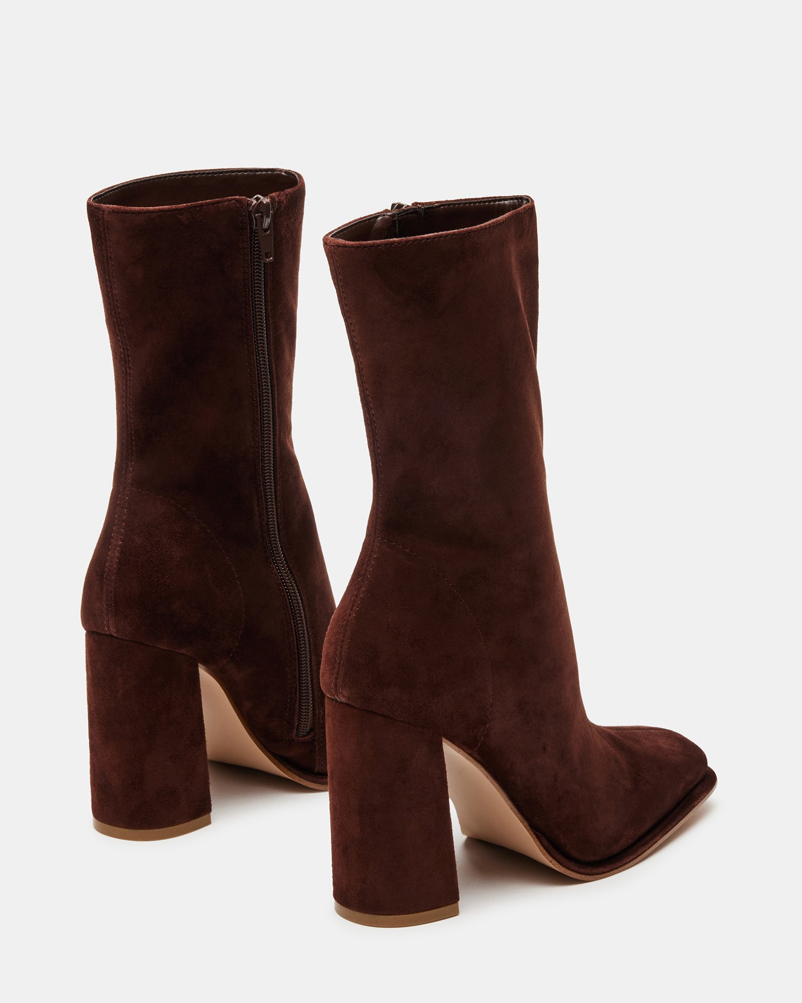 LOCKWOOD Brown Suede Ankle Bootie Women's Booties Steve Madden