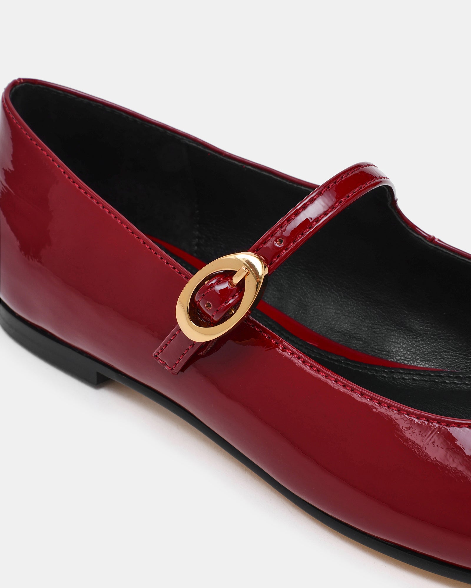 Steve Madden Women's Lolli Gold Detail Flats - Burgundy - Size 9