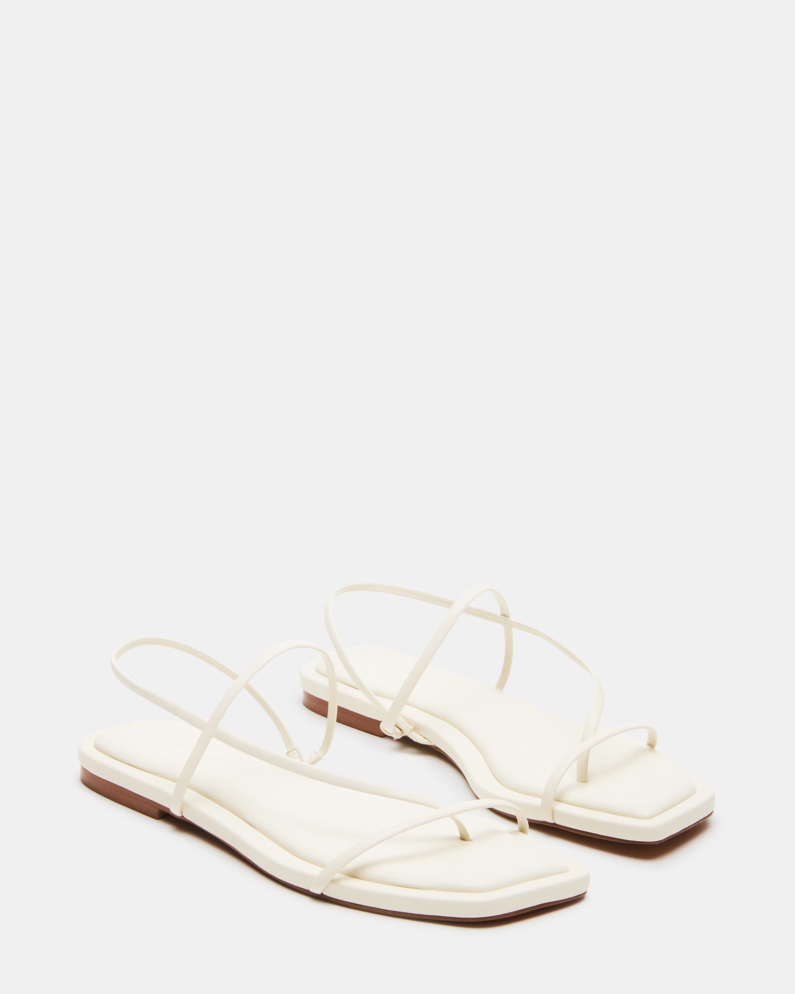 LYNLEY White Strappy Square Toe Sandal | Women's Sandals – Steve Madden