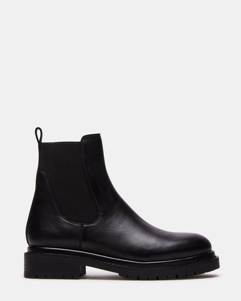 LYSETTE Black Leather Chelsea Ankle Bootie | Women's Booties – Steve Madden