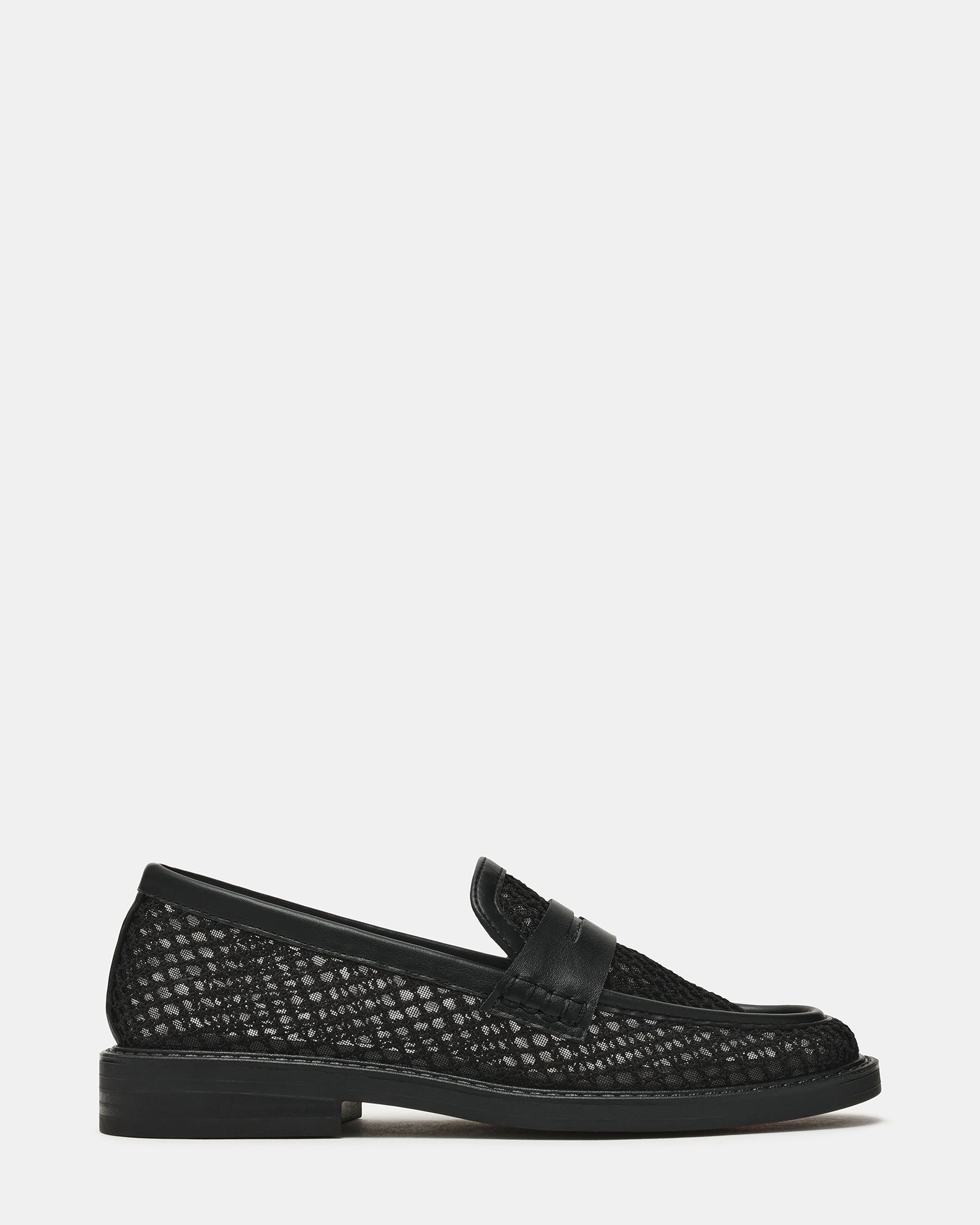 MADISON Black Mesh Women's Penny Loafer | Steve Madden