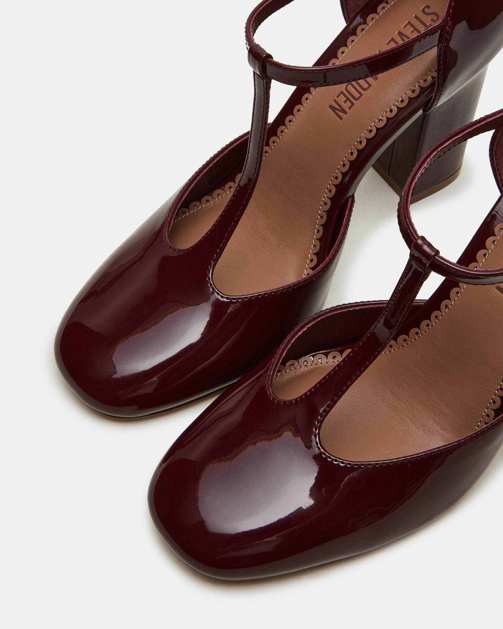 Steve Madden Women's Malcolm Block Heels - Burgundy - Size 5 - Synthetic Steve Madden Women's Malcolm Block Heels - Burgundy - Size 5 - Synthetic