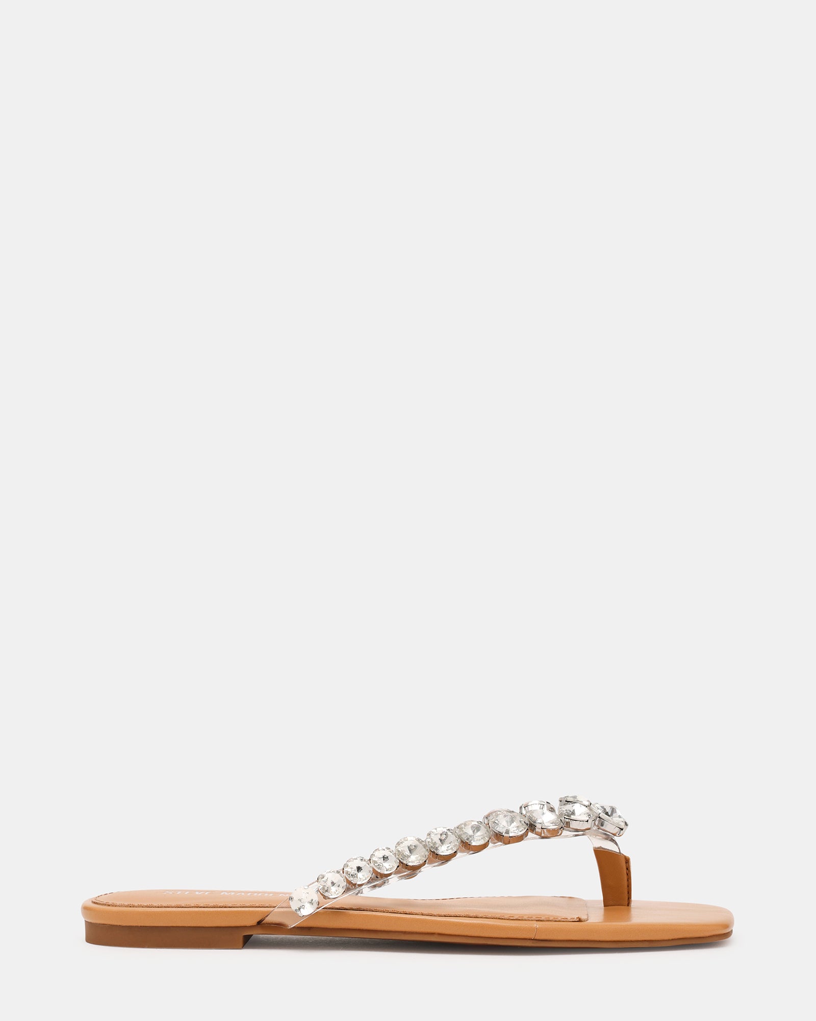 MARBLE Rhinestones Silver Multi Thong Square-Toe Women's Sandal | Steve Madden