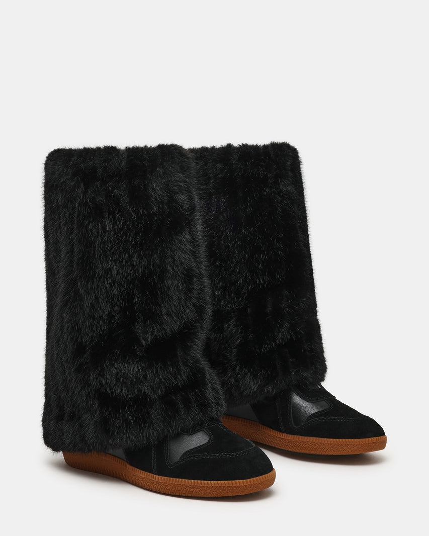 MAVIS FAUX FUR BLACK SUEDE - view 4