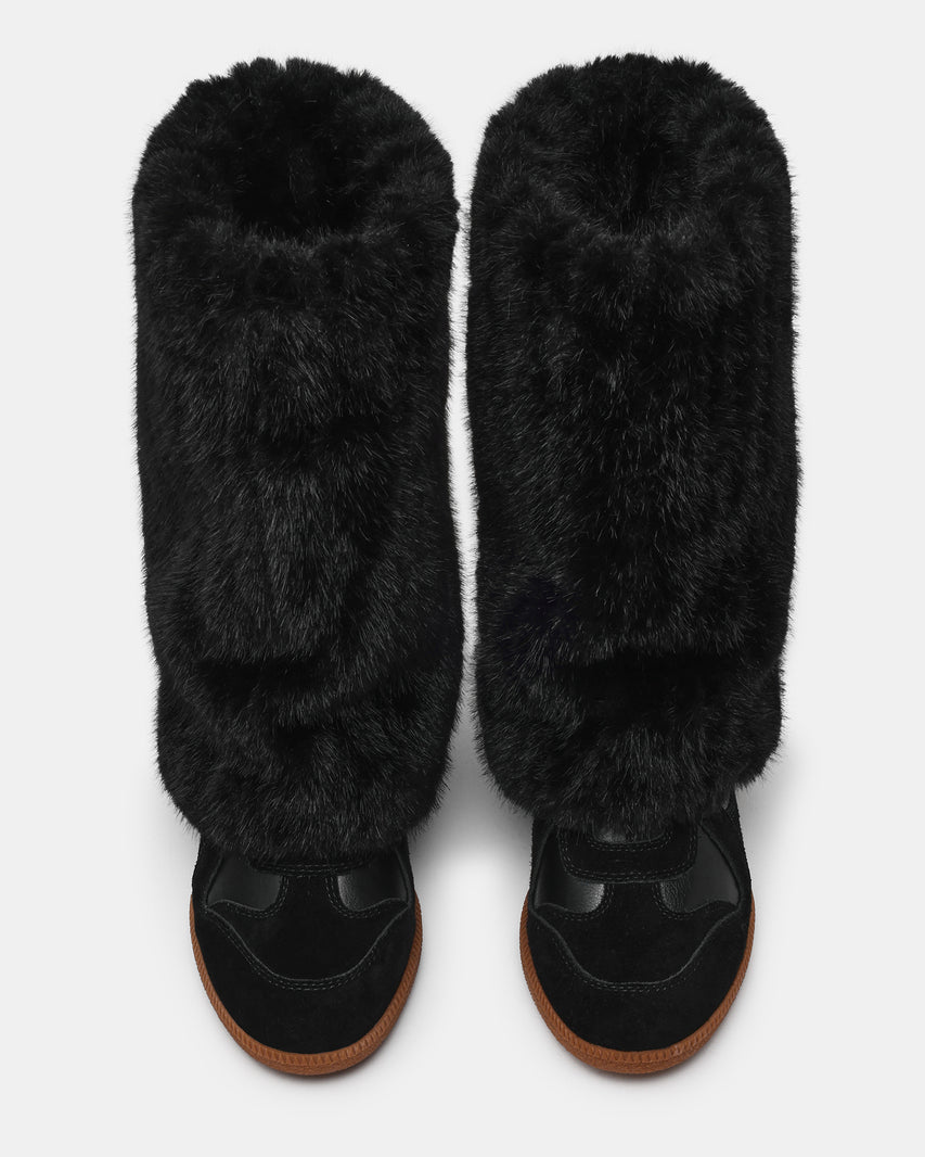 MAVIS FAUX FUR BLACK SUEDE - view 6