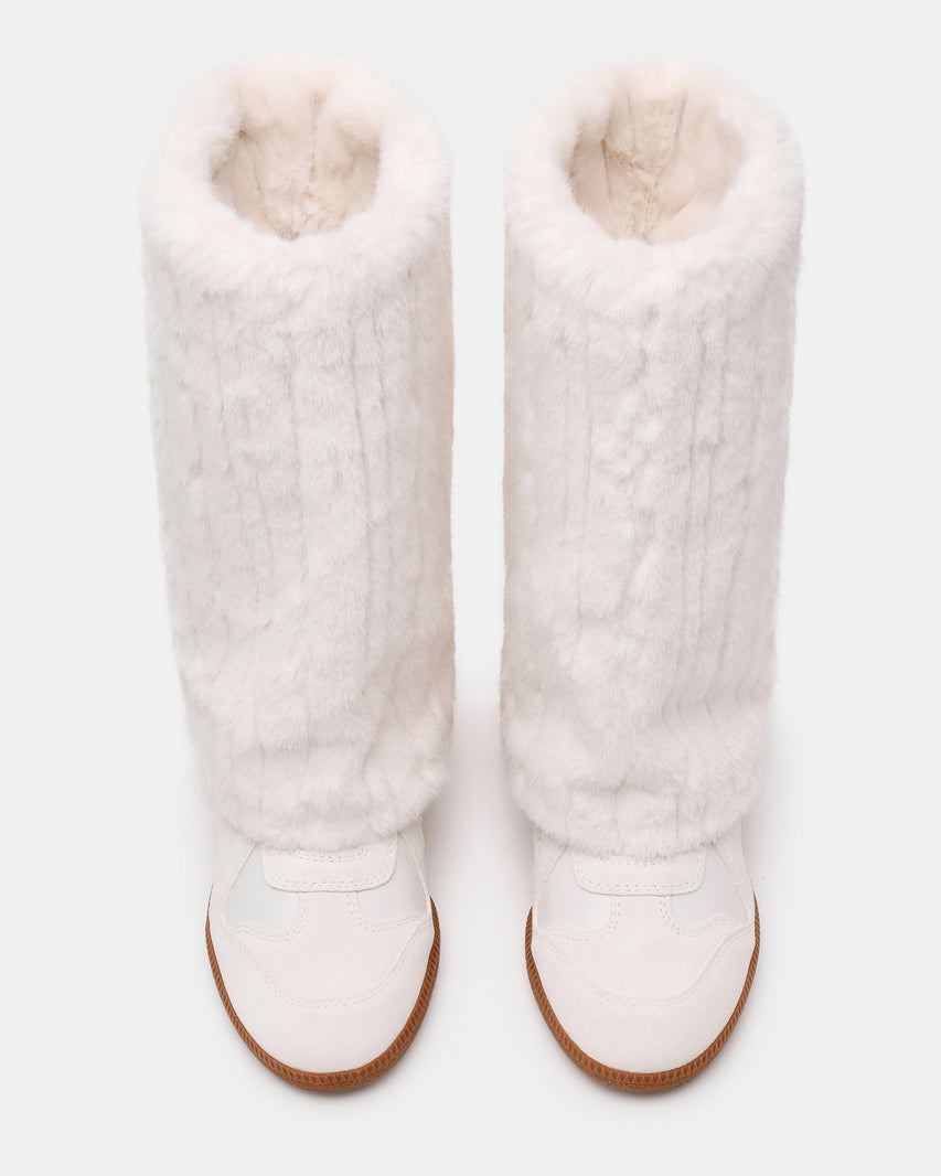 MAVIS FAUX FUR WHITE SUEDE - view 5