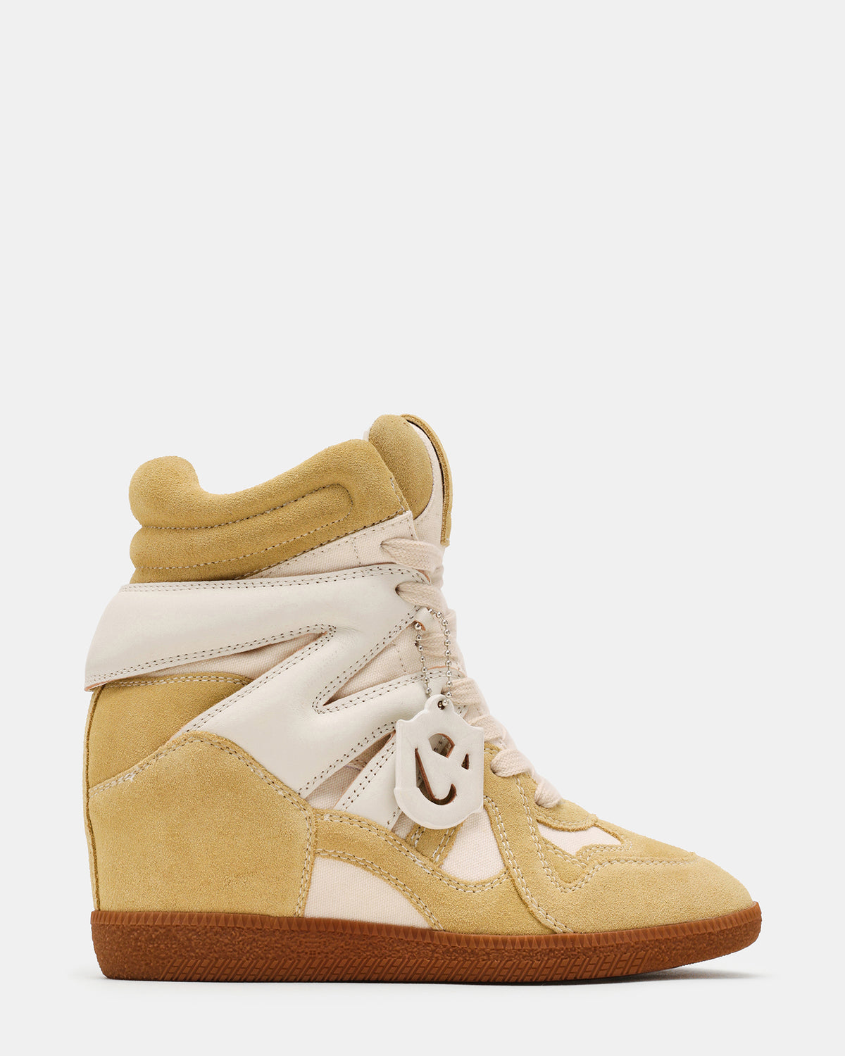 MAVRICK Olive Multi High-Top Wedge Lace-Up Women's Sneaker | Steve Madden
