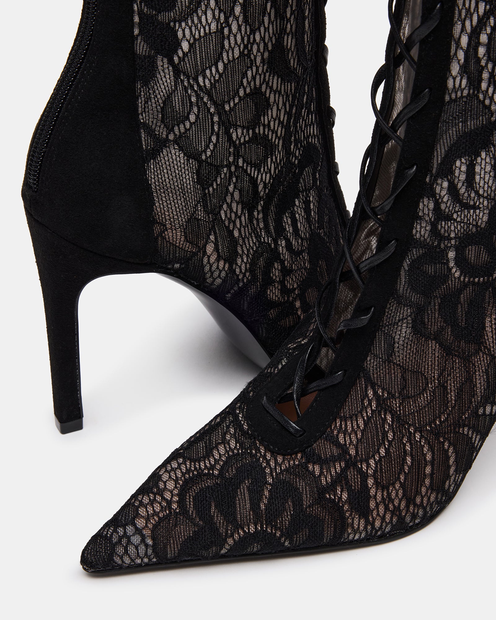 Steve Madden Women's Maxine Lace-Up Boots - Black Lace - Size 7