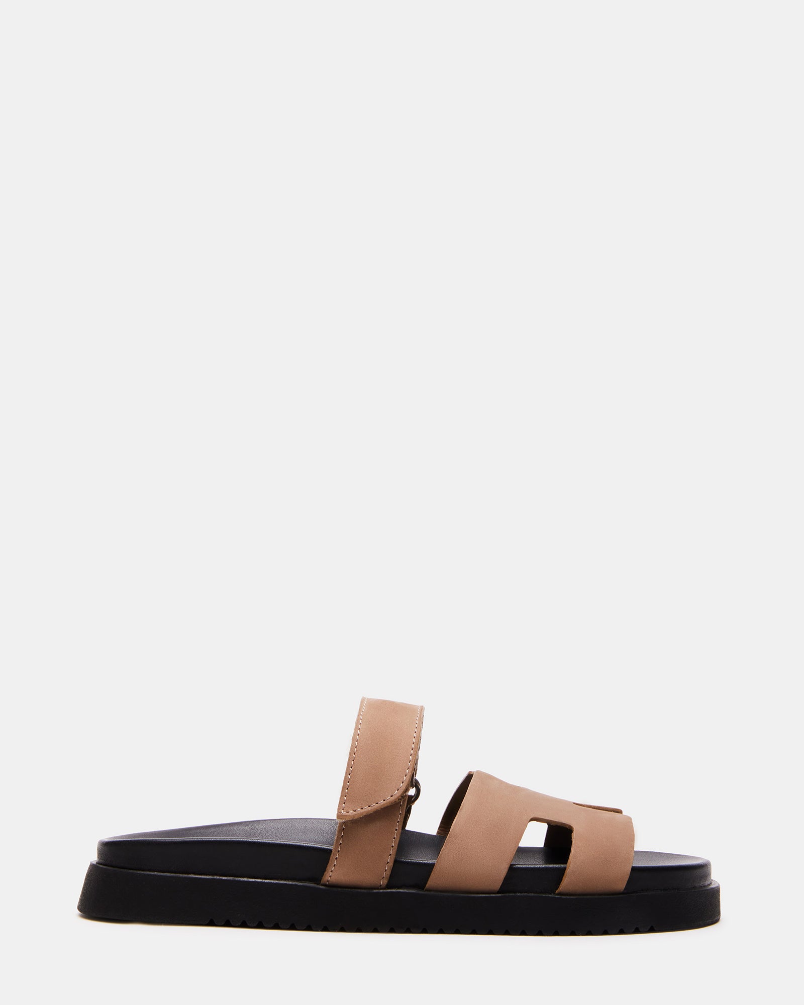 MAYVEN Tan Nubuck Flatform Slide Sandal