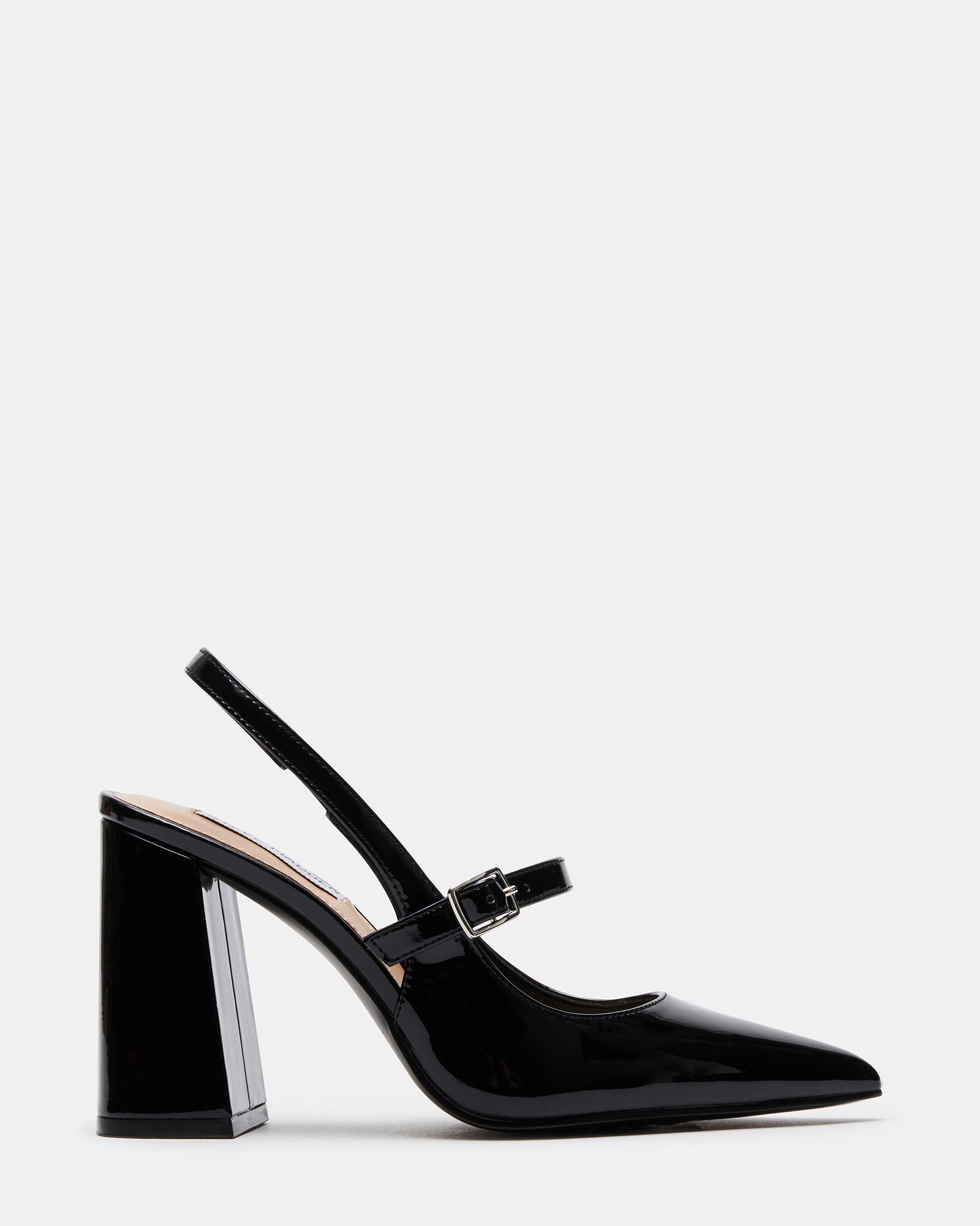Black Patent Leather Back Strap Open Toe Thin High Heel Pumps Slingback  Fashion Women High Heel