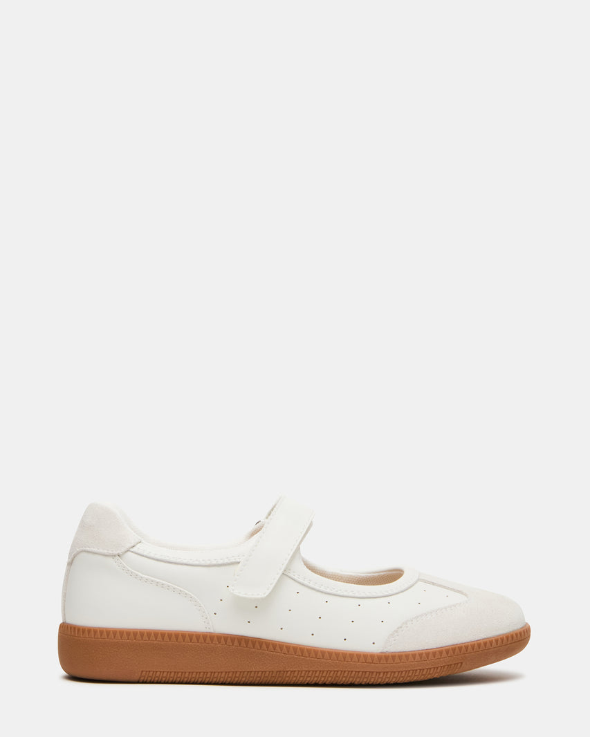 MOVEMENT White Mary Jane Ballet Velcro Women's Sneaker | Steve Madden