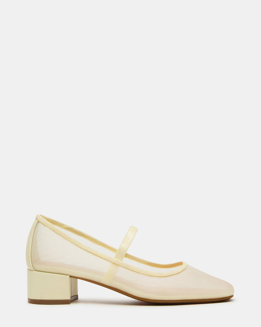 MURAL Butter Yellow Mary Jane Block Heel Square-Toe Women's Heel | Steve Madden