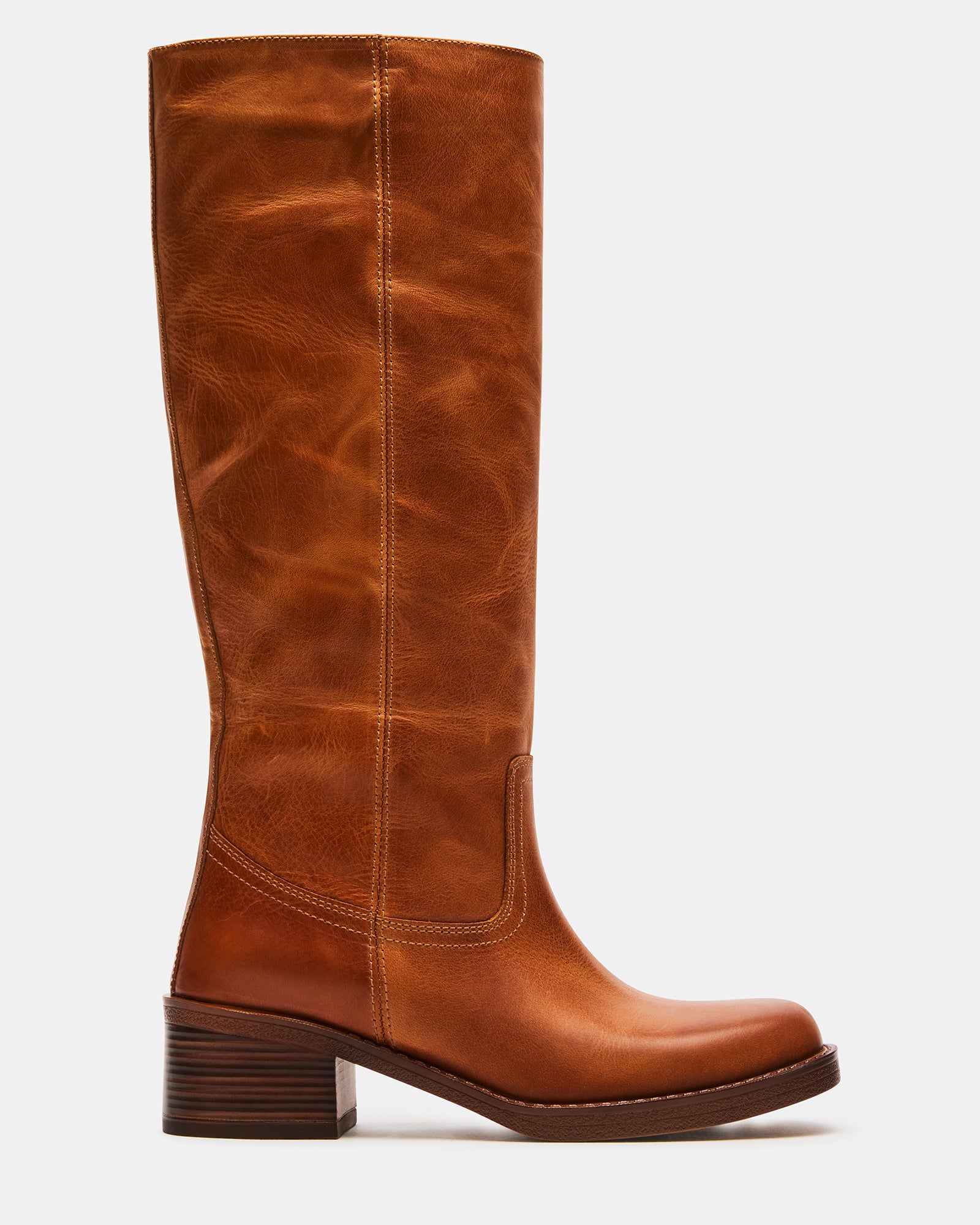 NENA Cognac Leather Knee High Boot | Women's Boots – Steve Madden