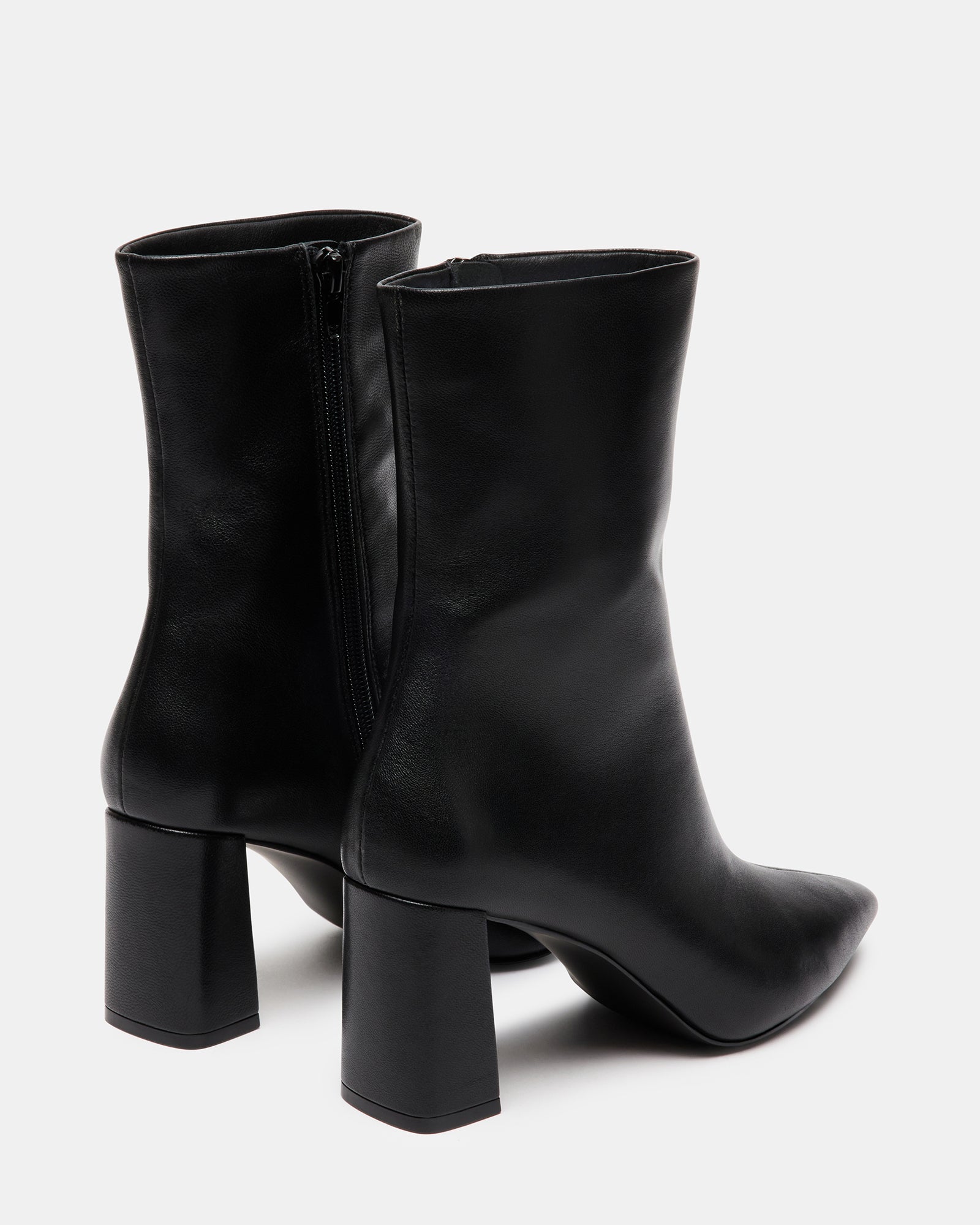 NICOLETTE Black Leather Pointed Toe Ankle Bootie | Women's Booties ...