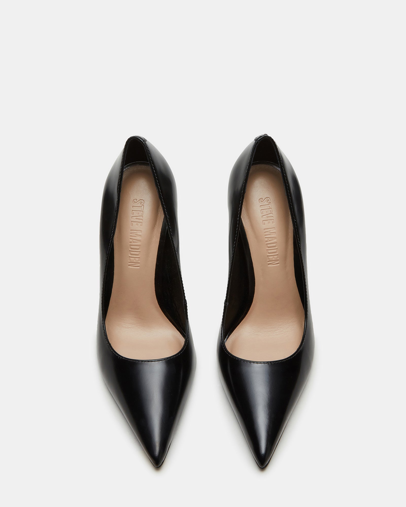 Steve Madden Noir Leather Pumps, Black, 10 - Women's Shoes