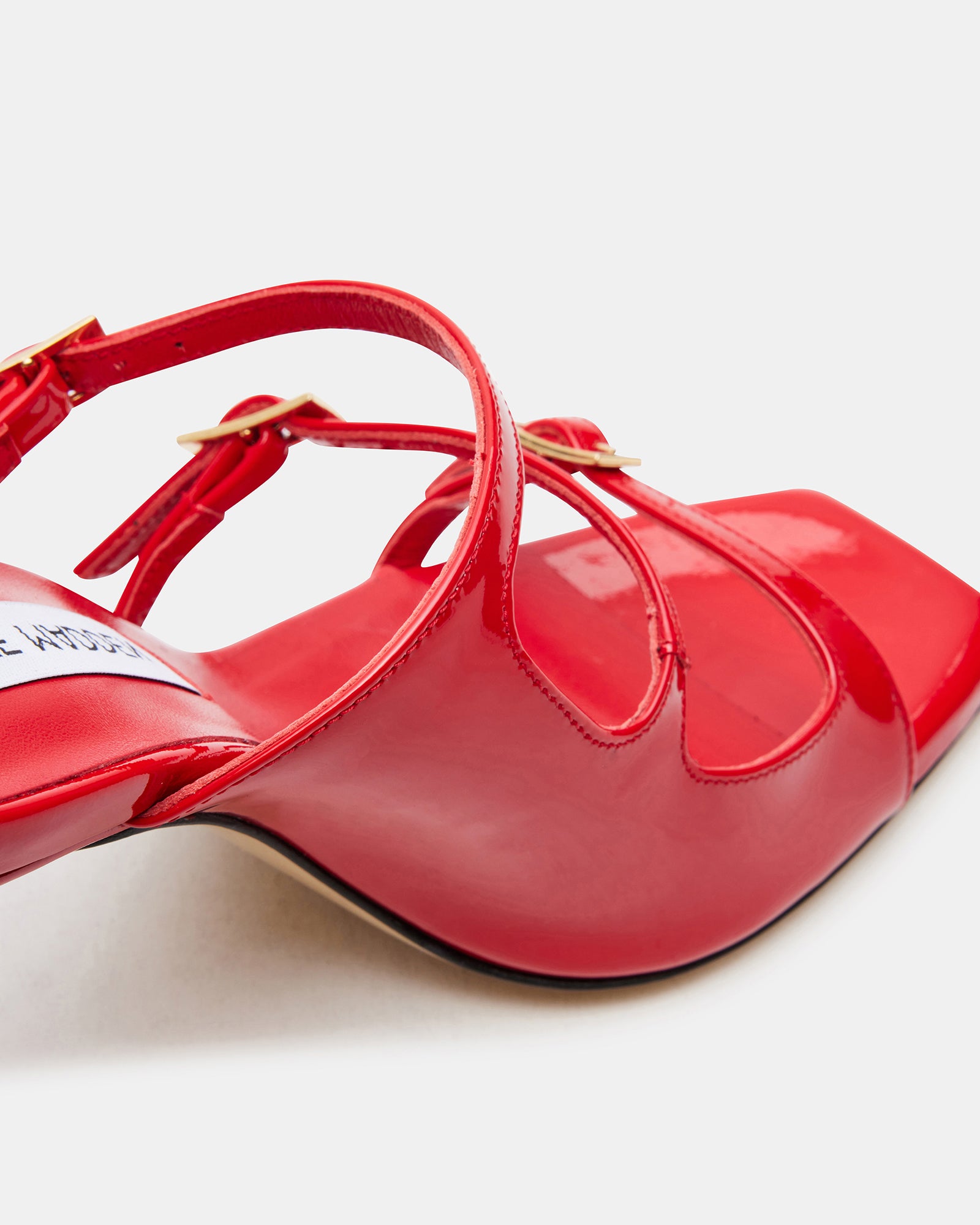 OPULENT Red Leather Square Toe Mule Heel Women s Heels Steve Madden Opulent red leather square toe mule heel women s heels steve madden