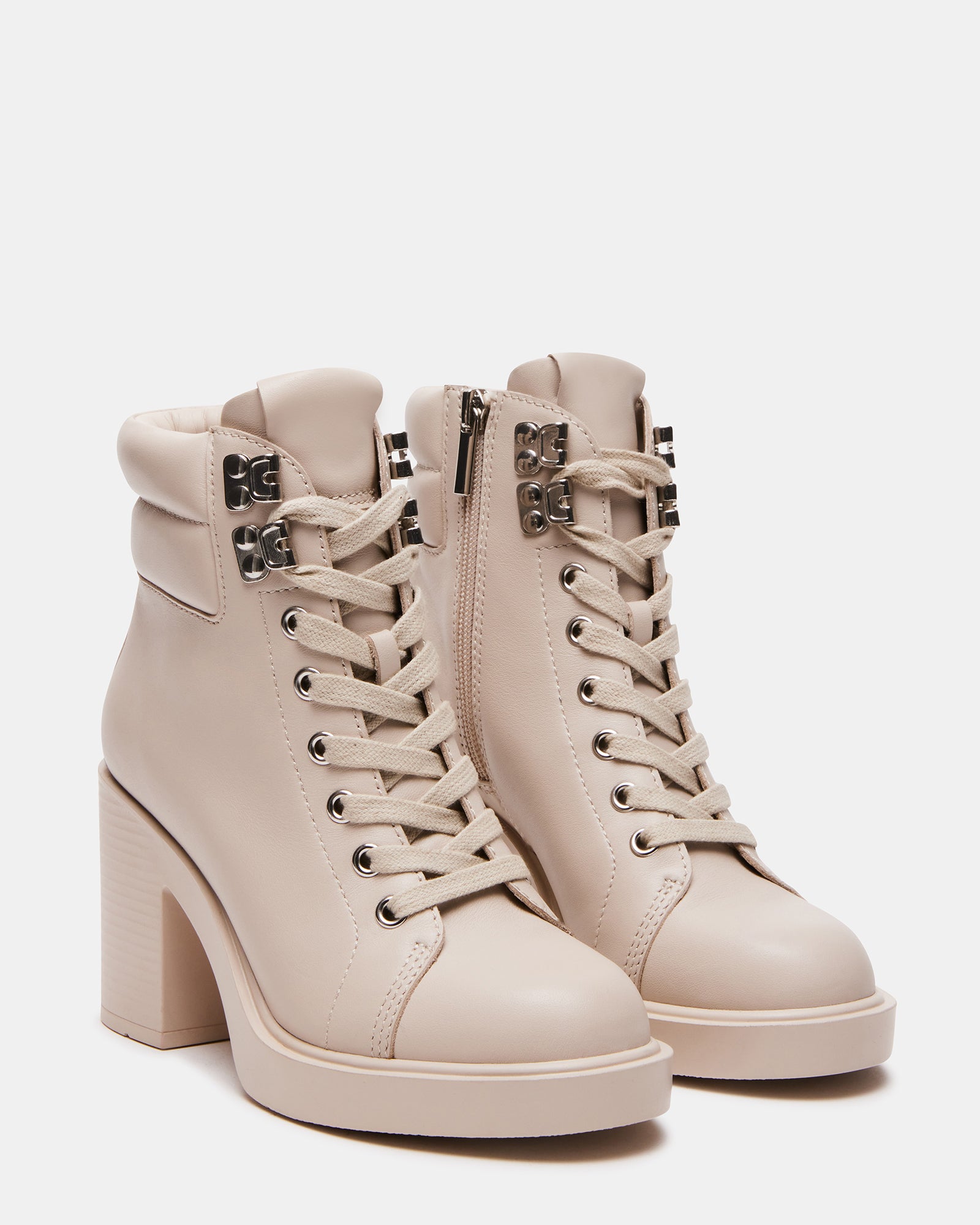 ORION Bone Leather Lace Up Combat Bootie | Women's Booties – Steve Madden