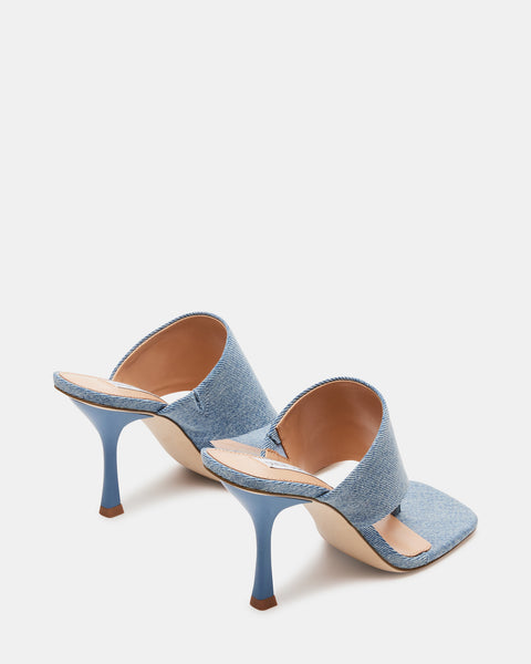 OXANA Denim Fabric Square Toe Mule | Women's Heels – Steve Madden