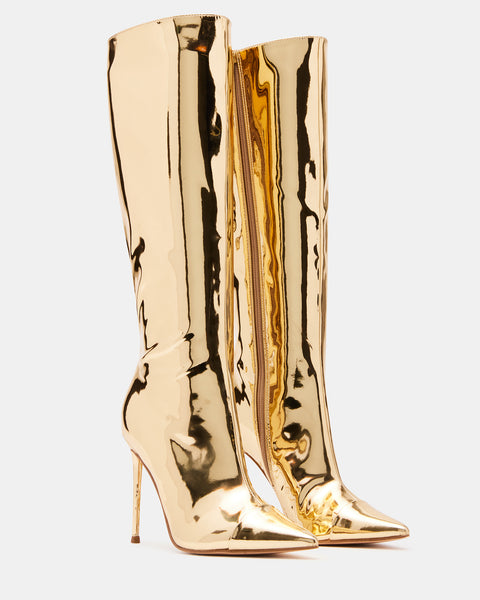 PANTHER Gold Knee High Pointed Toe Boot | Women's Boots – Steve Madden