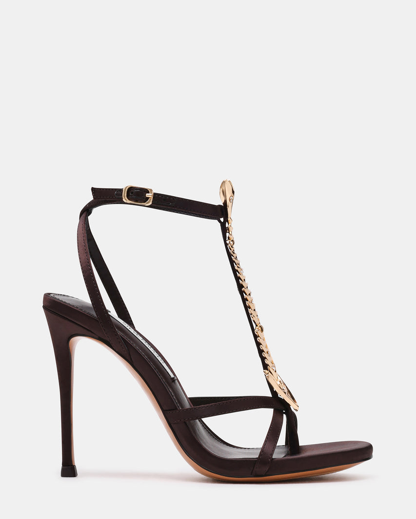 PESCADO Brown/Gold Fish Thong Stiletto Women's Heel | Steve Madden