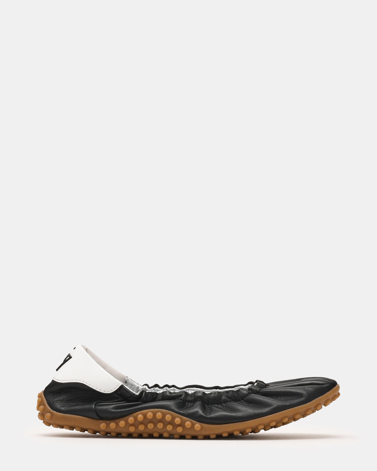 PIETRA Black Leather Ballet Scrunched Women's Sneaker | Steve Madden