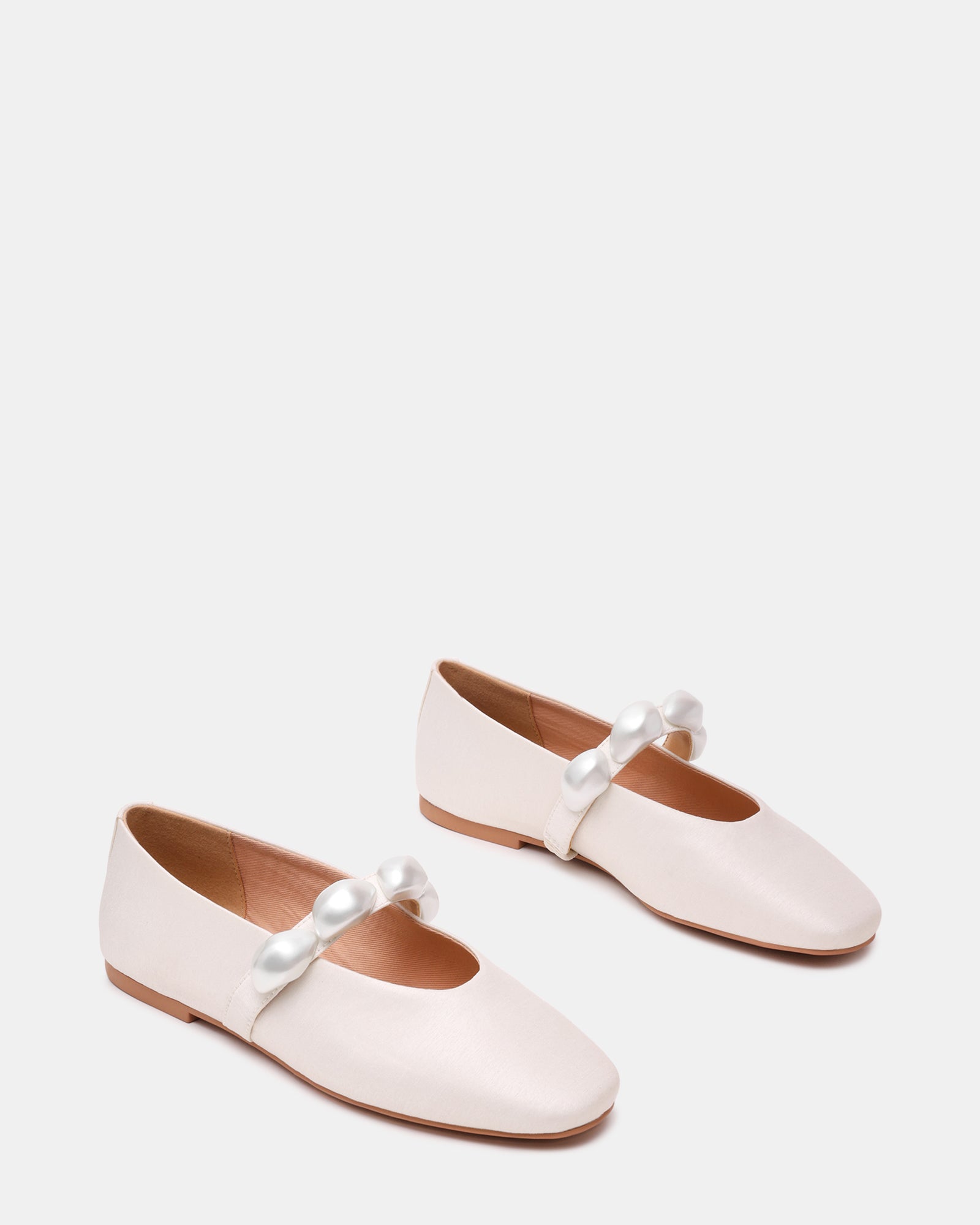 POPPIN Pearl White Mary Jane Ballet Women's Flat Steve Madden POPPIN Pearl White Mary Jane Ballet Women's Flat Steve Madden