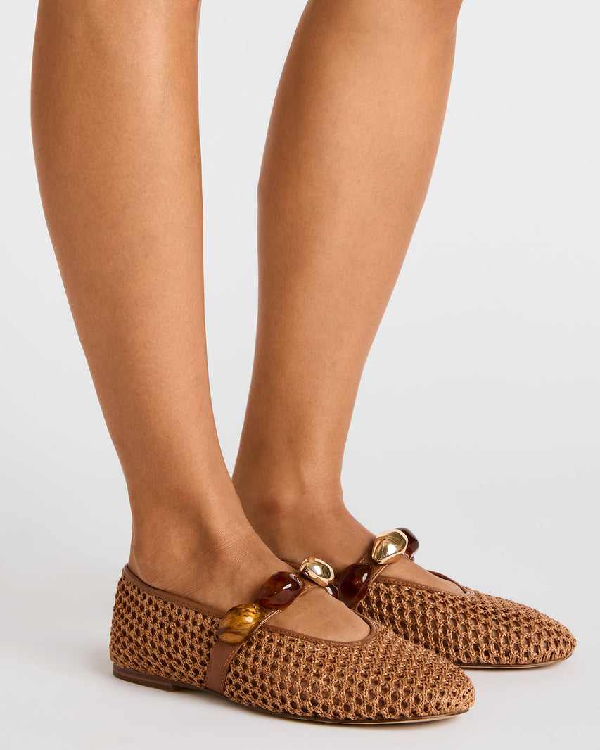 POPPIN BROWN RAFFIA
