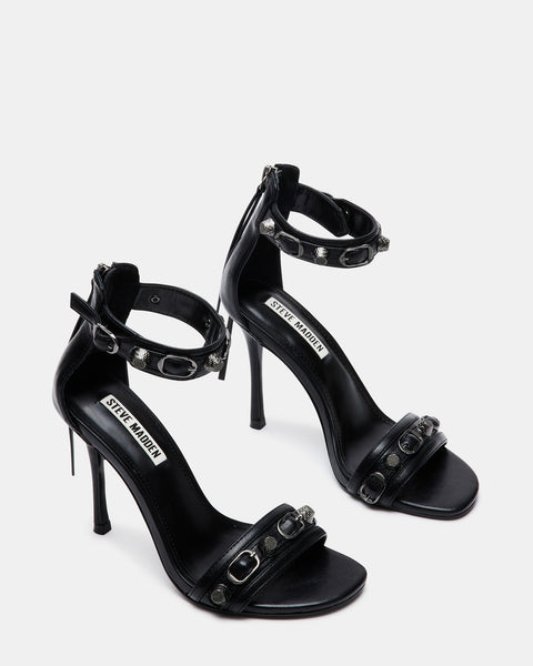 PRECIOUS Black Studded Stiletto Heel | Women's Heels – Steve Madden