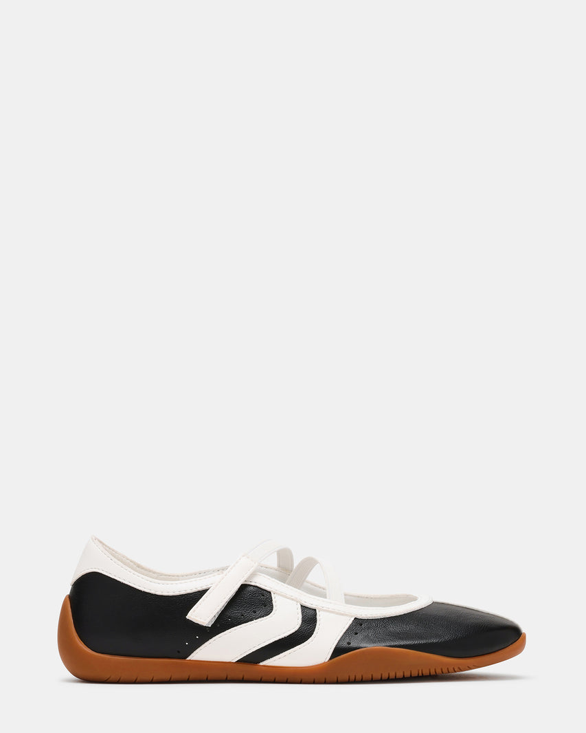 PULSE Black/White Mary Jane Sneakerina Women's Ballet Sneaker | Steve Madden