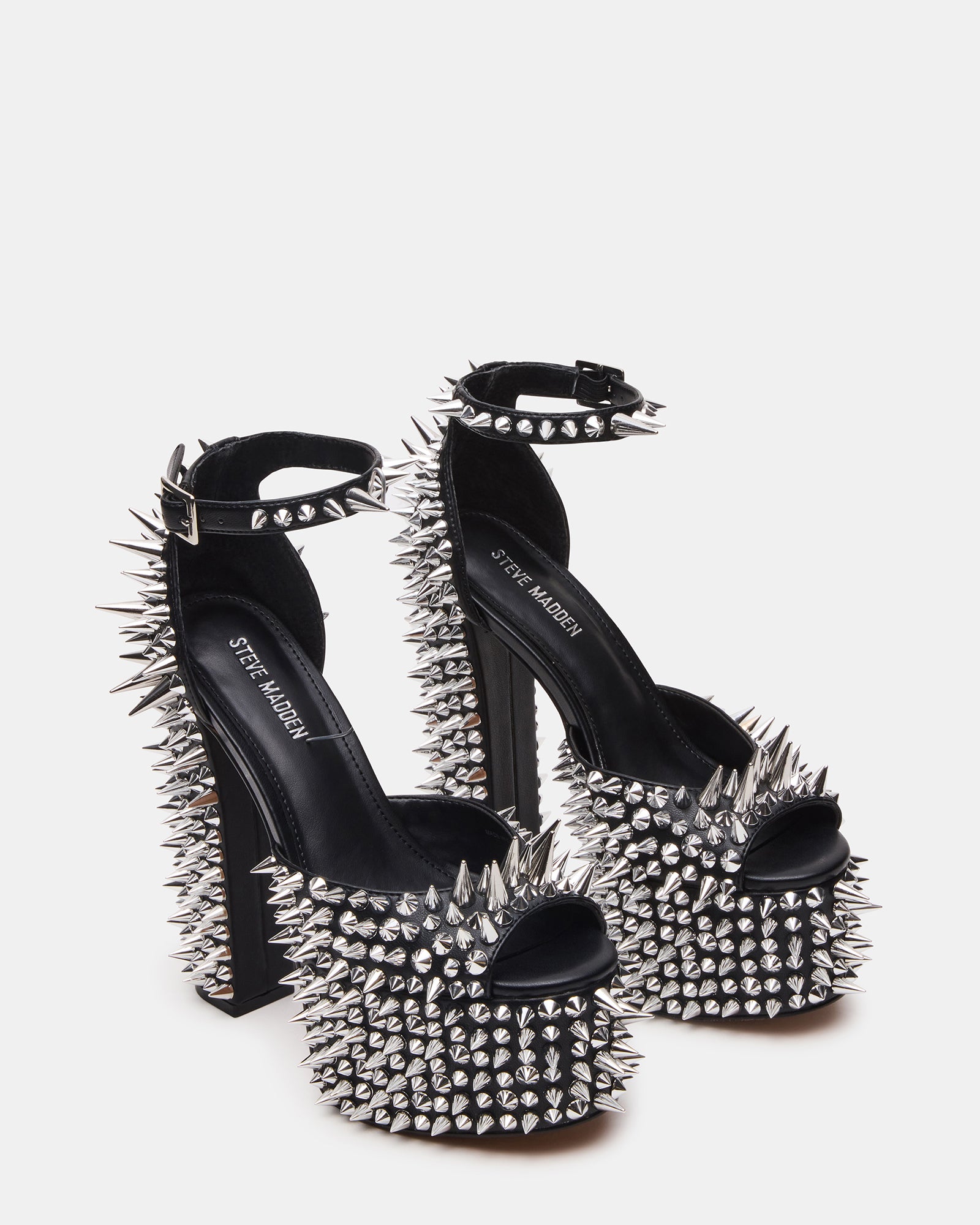 STEVE MADDEN プラットフォームハイヒール　黒 PUNK Black Platform Moto Block Heel Women's Heel – Steve Madden