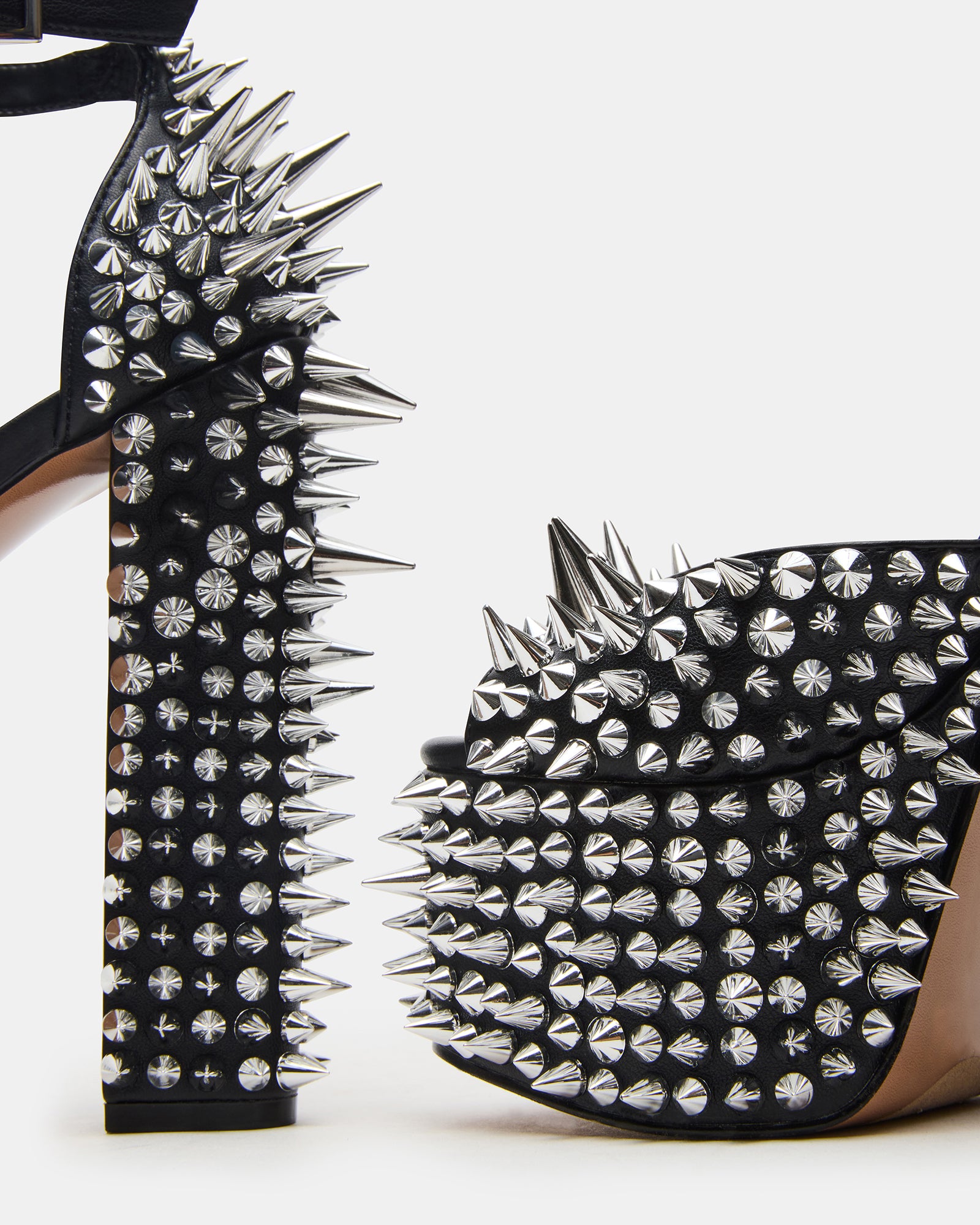 STEVE MADDEN プラットフォームハイヒール　黒 PUNK Black Platform Moto Block Heel Women's Heel – Steve Madden