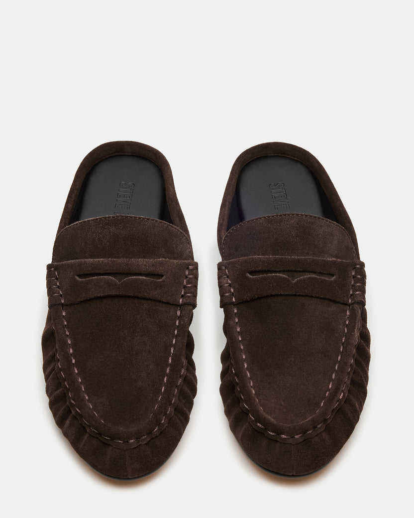 Fallon Fringe Mule - Chocolate Suede