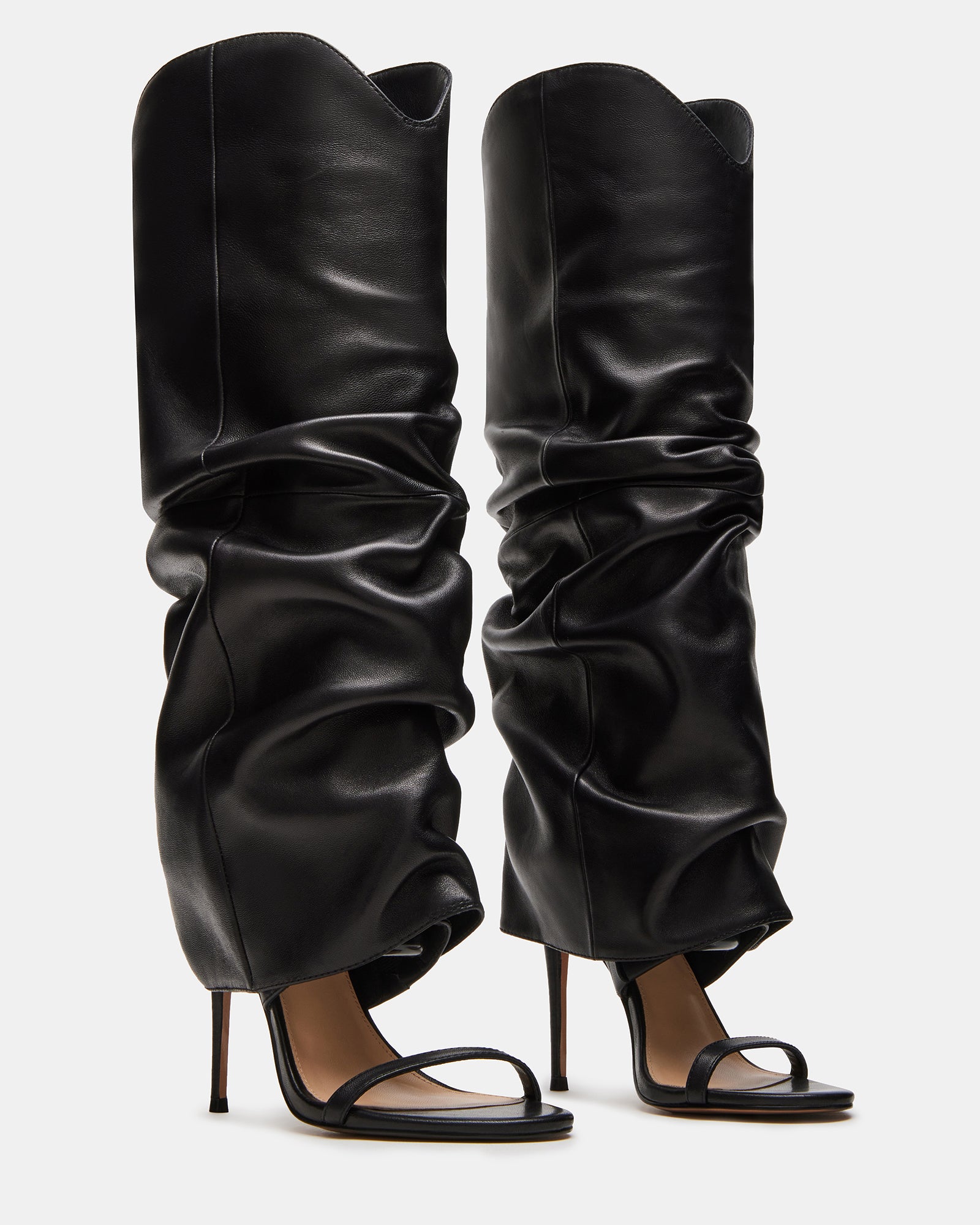 Steve Ravine RAVINE Black Knee-High Cuffed Stiletto Heel Women's Boot – Steve Madden