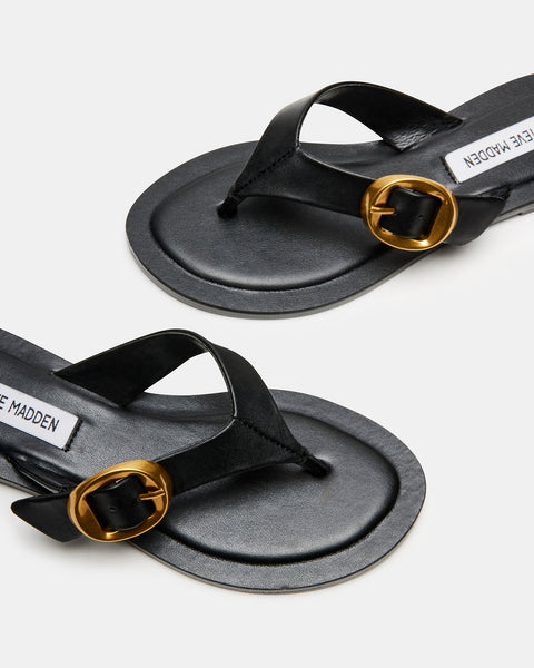 RAYS Black Leather Thong Sandal | Women's Sandals – Steve Madden