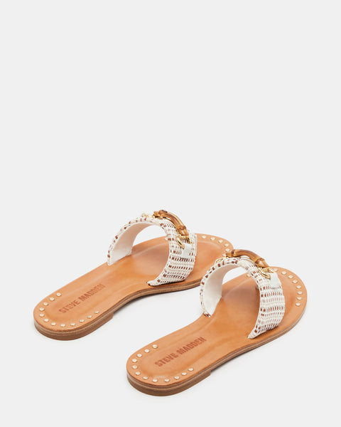 REBECKA White Multi Thong Sandal | Women's Sandals – Steve Madden