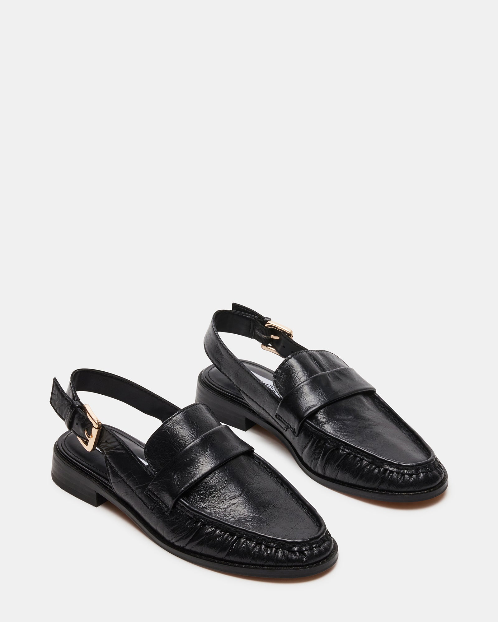 REEVES Black Leather Slingback Tailored Loafer | Women's Loafers ...
