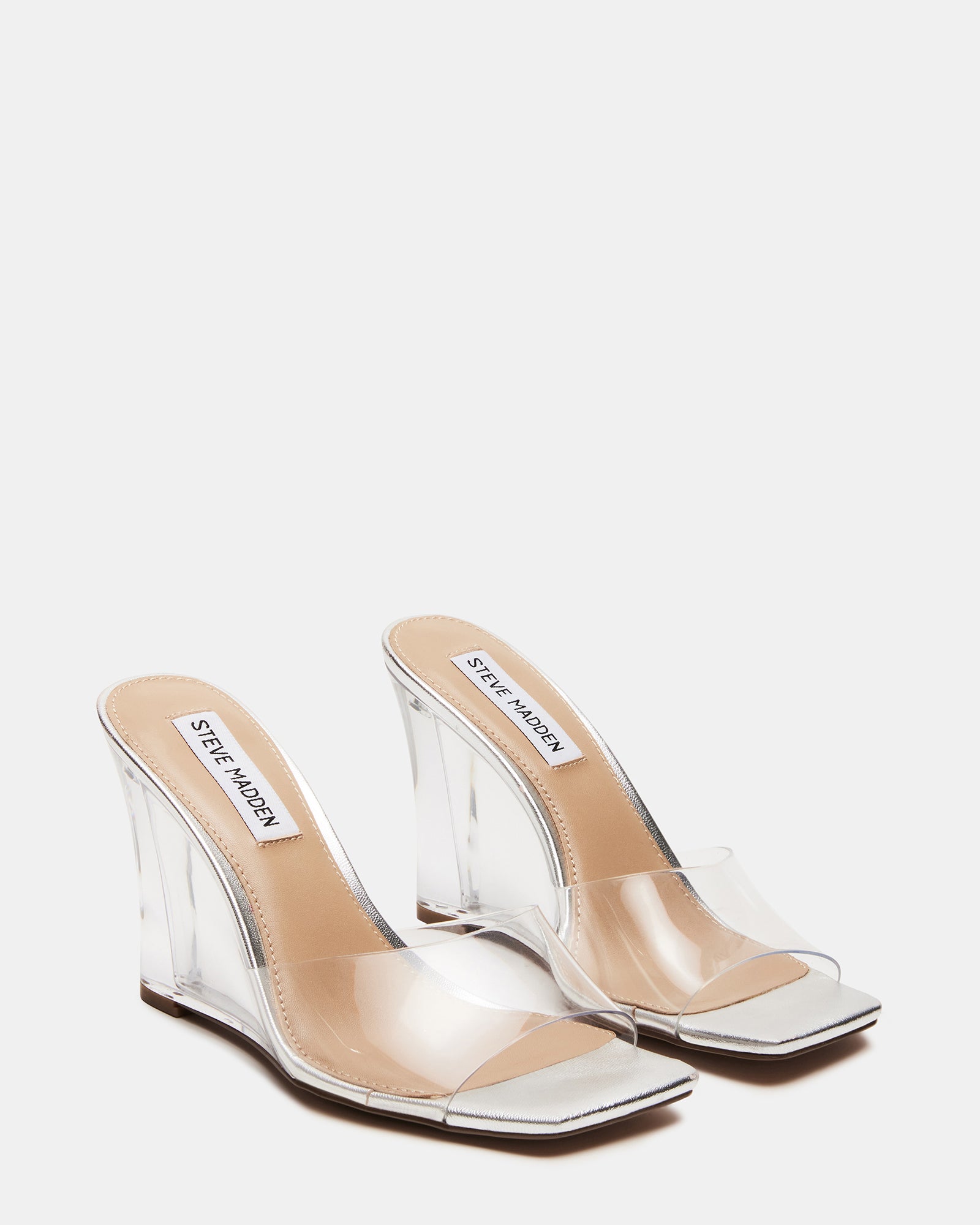 REVEAL Clear Mule Wedge Sandal | Women’s Sandals – Steve Madden
