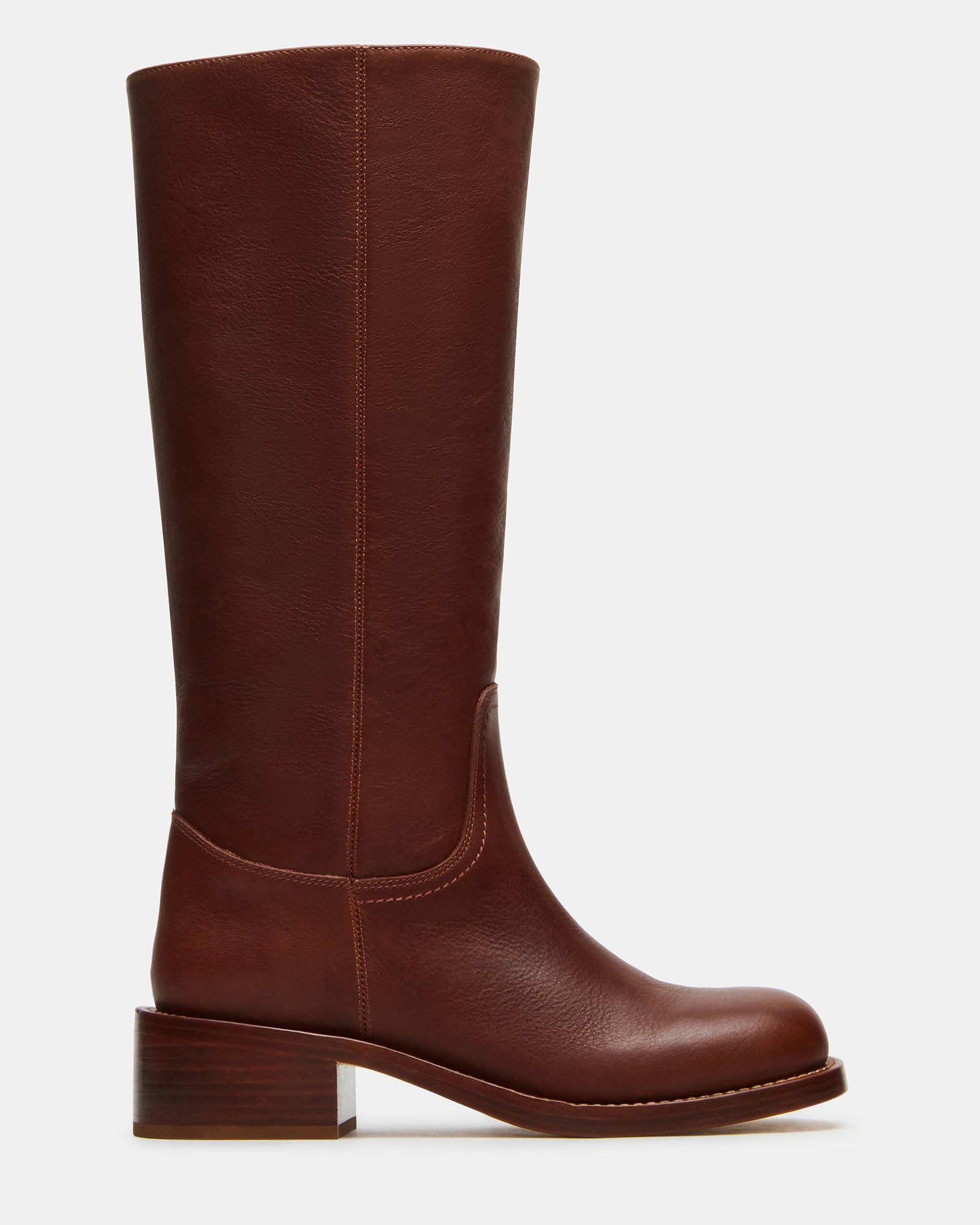 RIGGS Rust Leather Square-Toe Women's Boot – Steve Madden