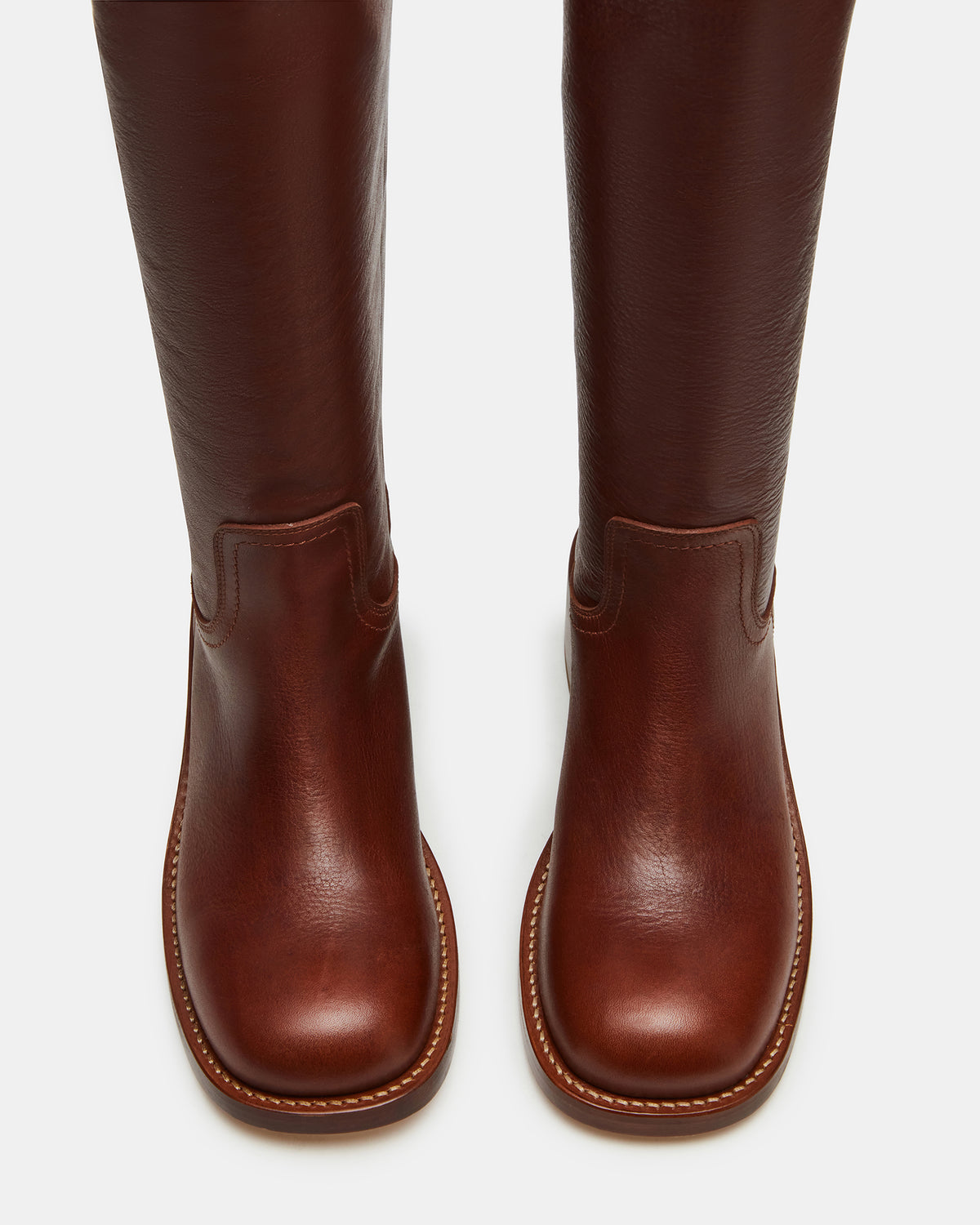 RIGGS Rust Leather Square-Toe Women's Boot – Steve Madden