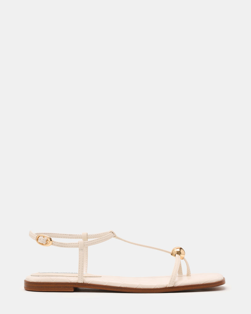 RITZY Woven Bone Square-Toe Strappy Women's Sandal | Steve Madden