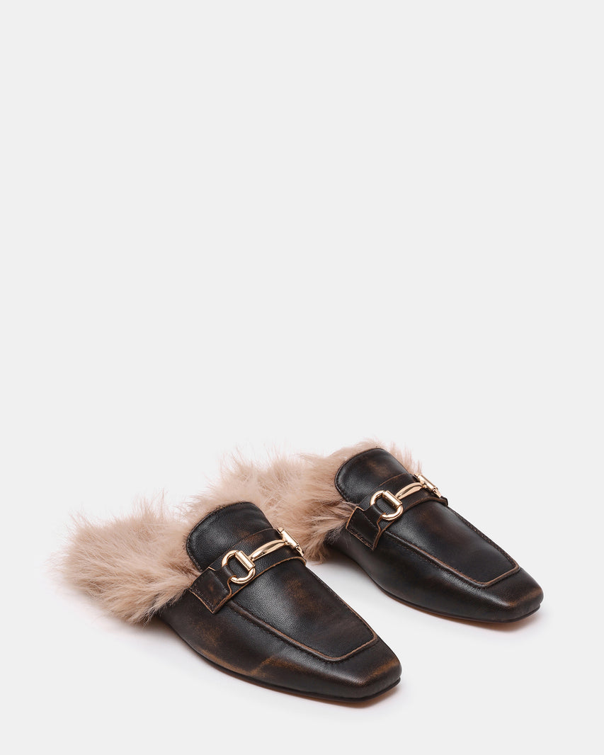 ROMEO FAUX FUR BROWN - view 2
