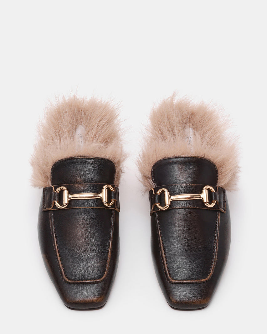 ROMEO FAUX FUR BROWN - view 4