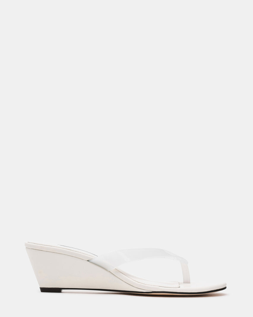 ROSELYN White Thong Wedge Women's Sandal | Steve Madden